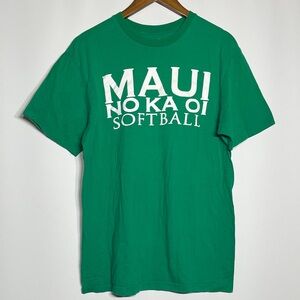 Maui No Ka Oi Softball Green T-Shirt